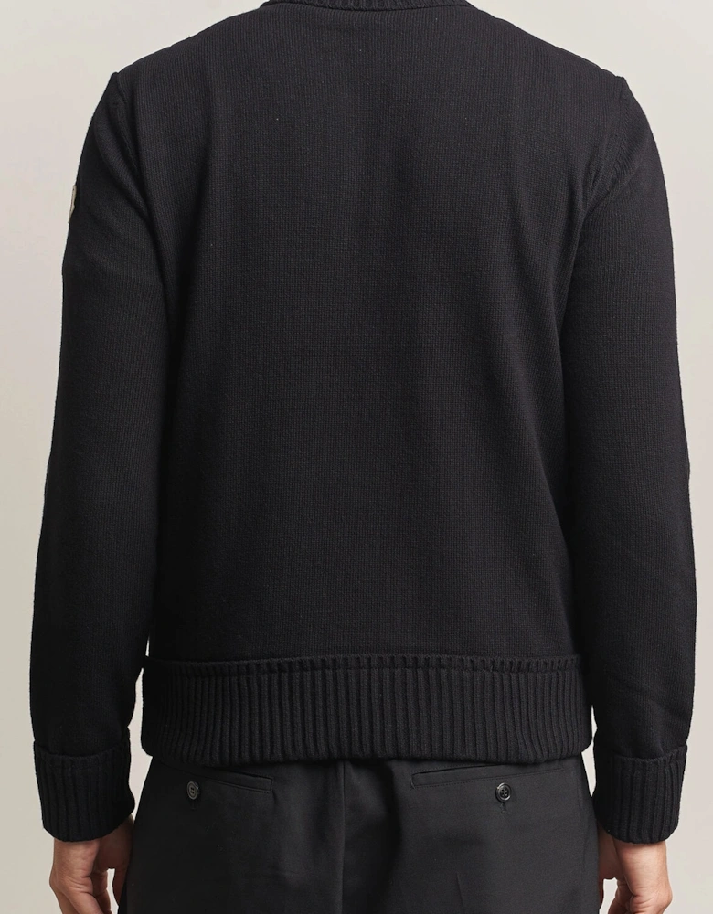 Diamond Quilt Cardigan Black