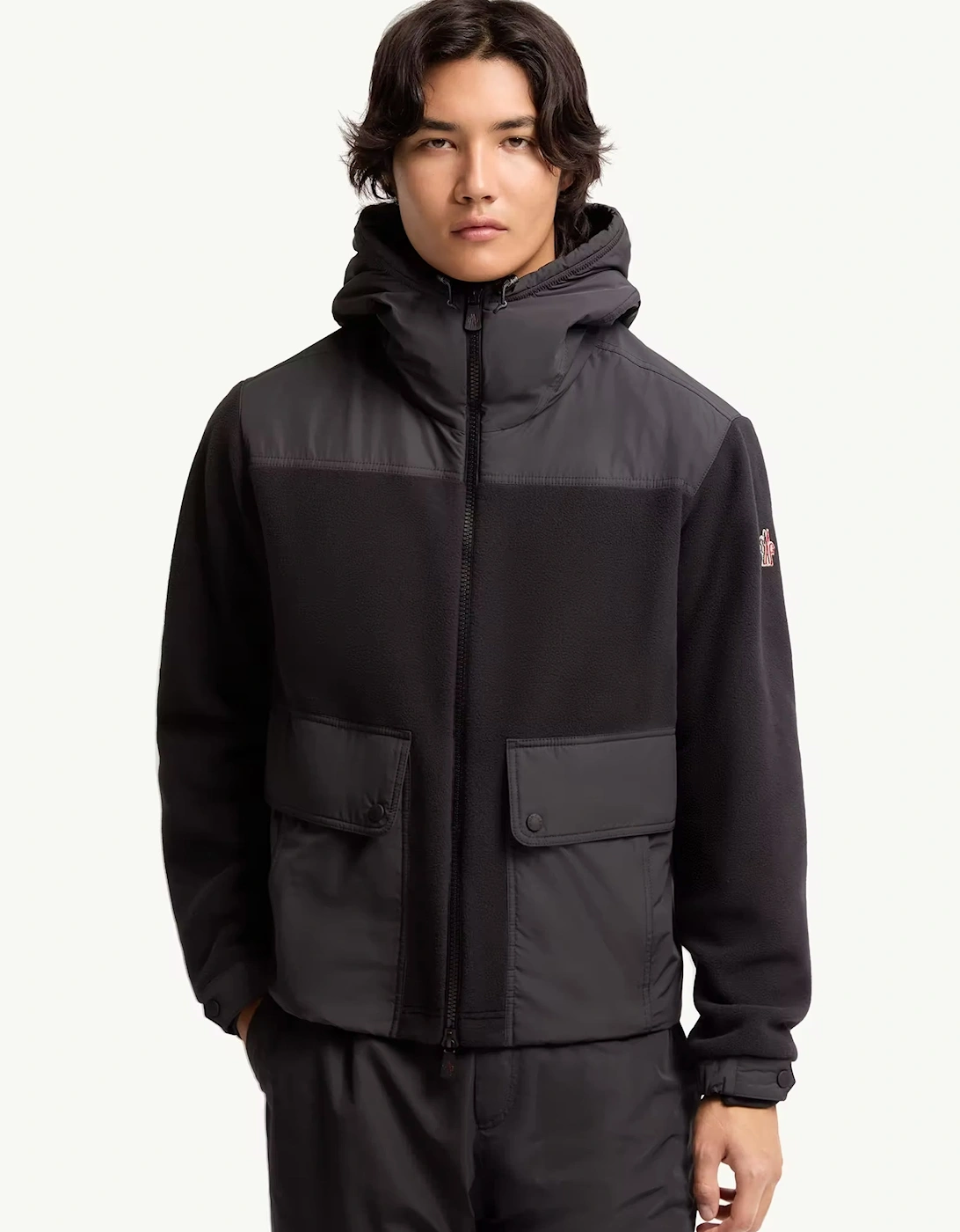 Hybrid Polartec® Zip-Up Hoodie Black