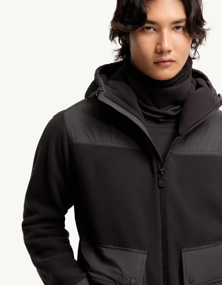 Hybrid Polartec® Zip-Up Hoodie Black