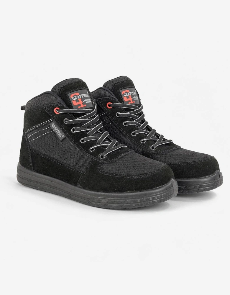 Grafters TERRY Unisex Sneaker Style Safety Boots Black