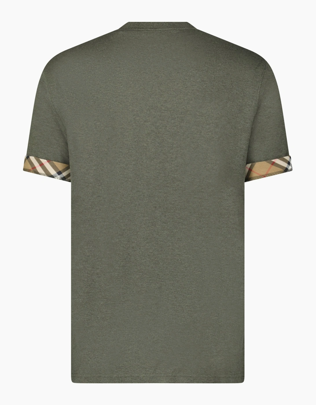 Burberry 'Ellison' Organic Cotton Check Sleeve Dark Green
