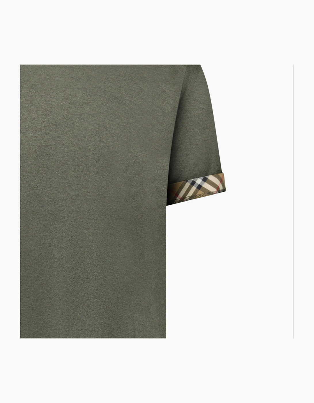 Burberry 'Ellison' Organic Cotton Check Sleeve Dark Green