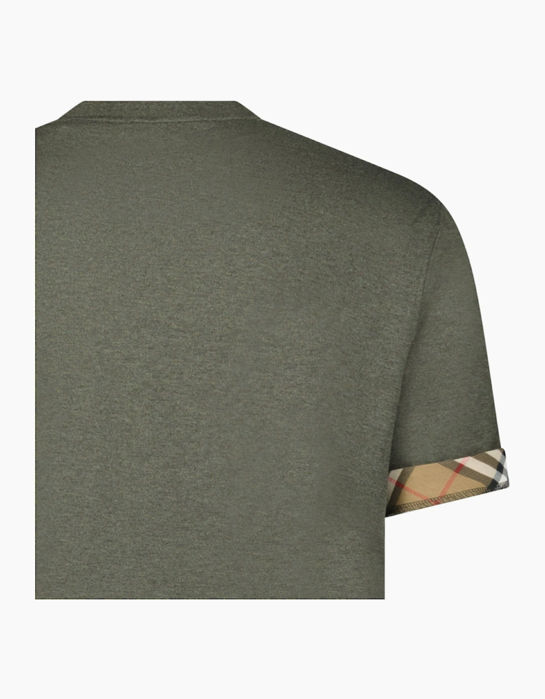 Burberry 'Ellison' Organic Cotton Check Sleeve Dark Green