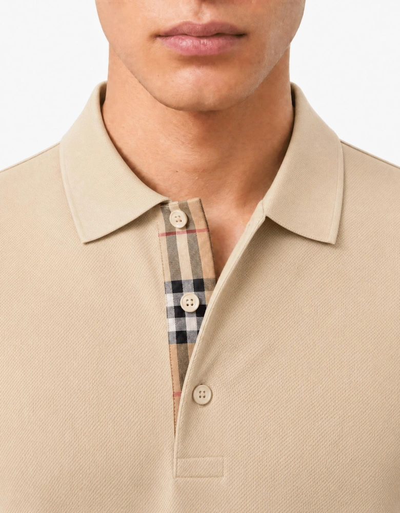 Burberry 'Hartford' Check Placket Polo Beige