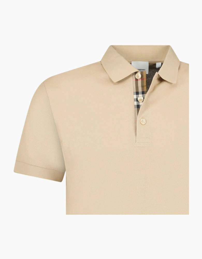 Burberry 'Hartford' Check Placket Polo Beige
