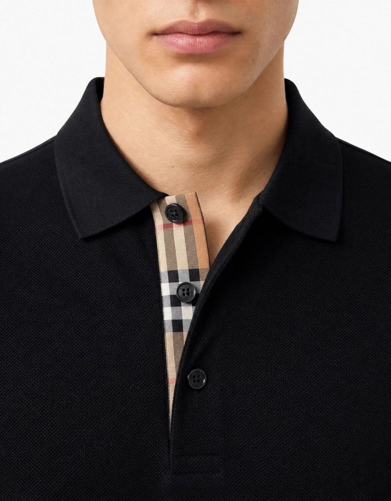 Burberry 'Hartford' Check Placket Polo Black