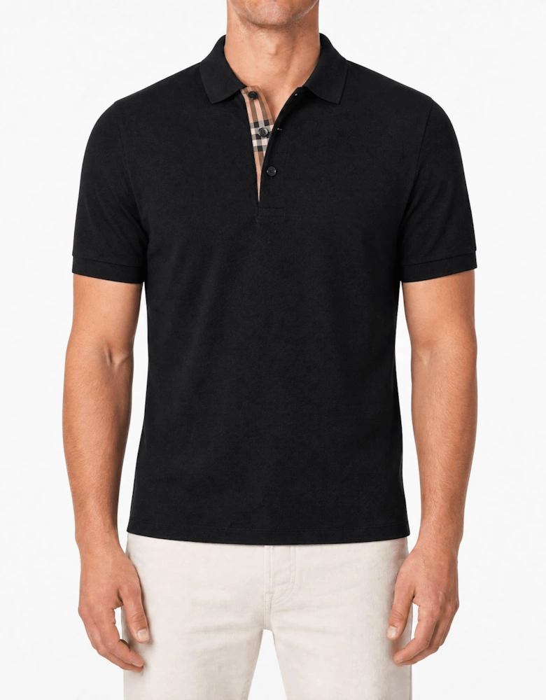 Burberry 'Hartford' Check Placket Polo Black