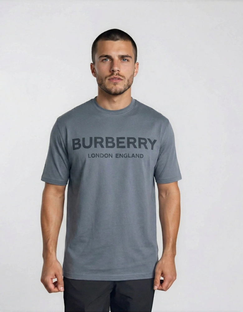 Burberry 'Ellison' Logo Print T-Shirt Carbon Blue