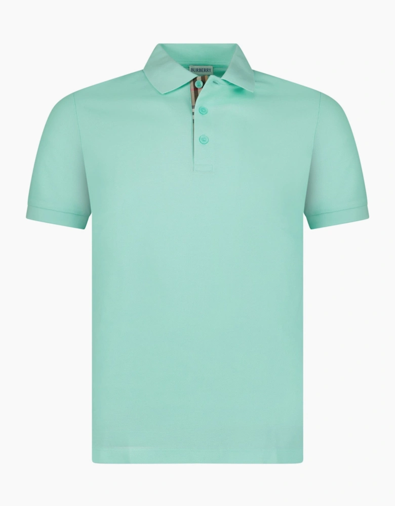 Burberry 'Hartford' Check Placket Polo Summer Mint