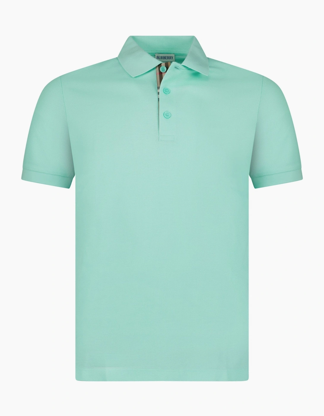 Burberry 'Hartford' Check Placket Polo Summer Mint