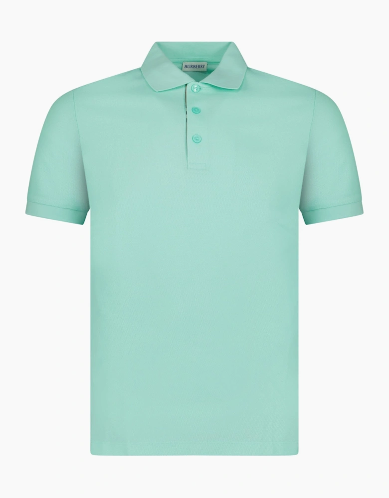 Burberry 'Hartford' Check Placket Polo Summer Mint