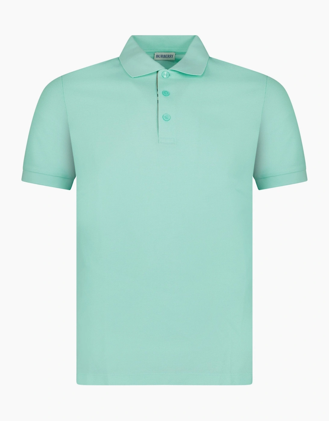 Burberry 'Hartford' Check Placket Polo Summer Mint