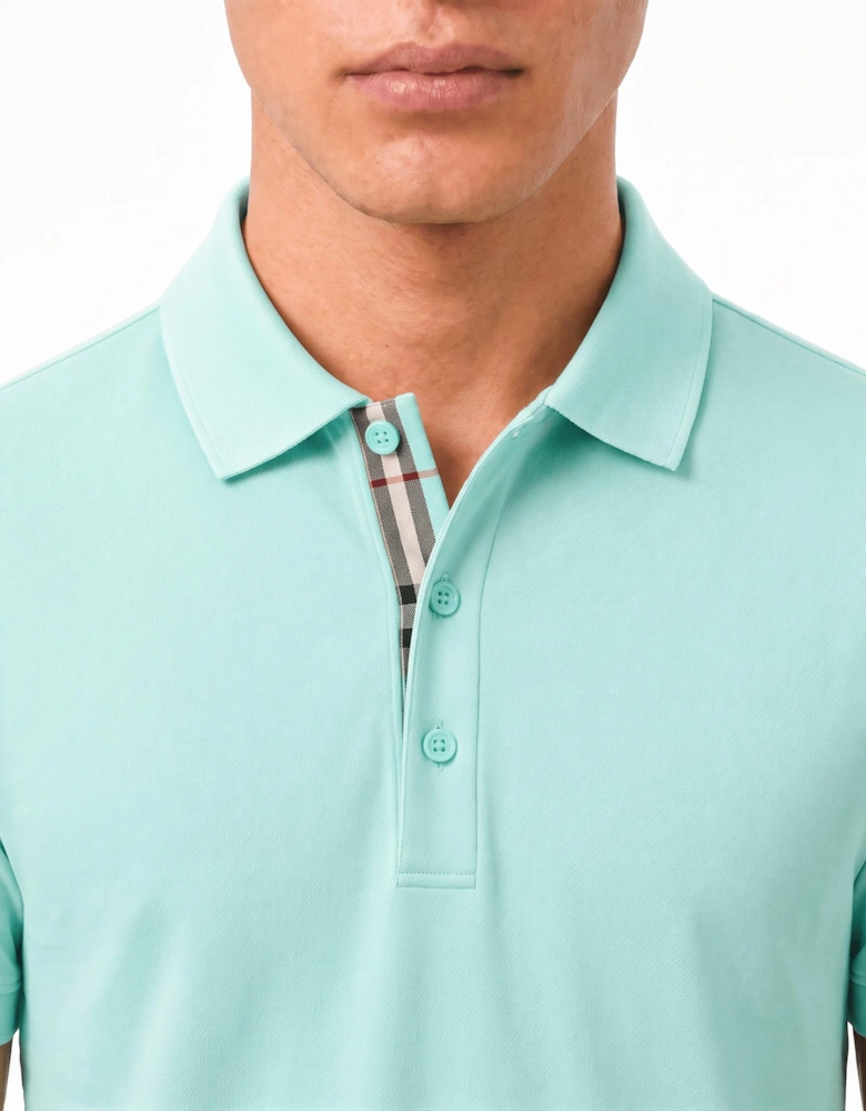Burberry 'Hartford' Check Placket Polo Summer Mint
