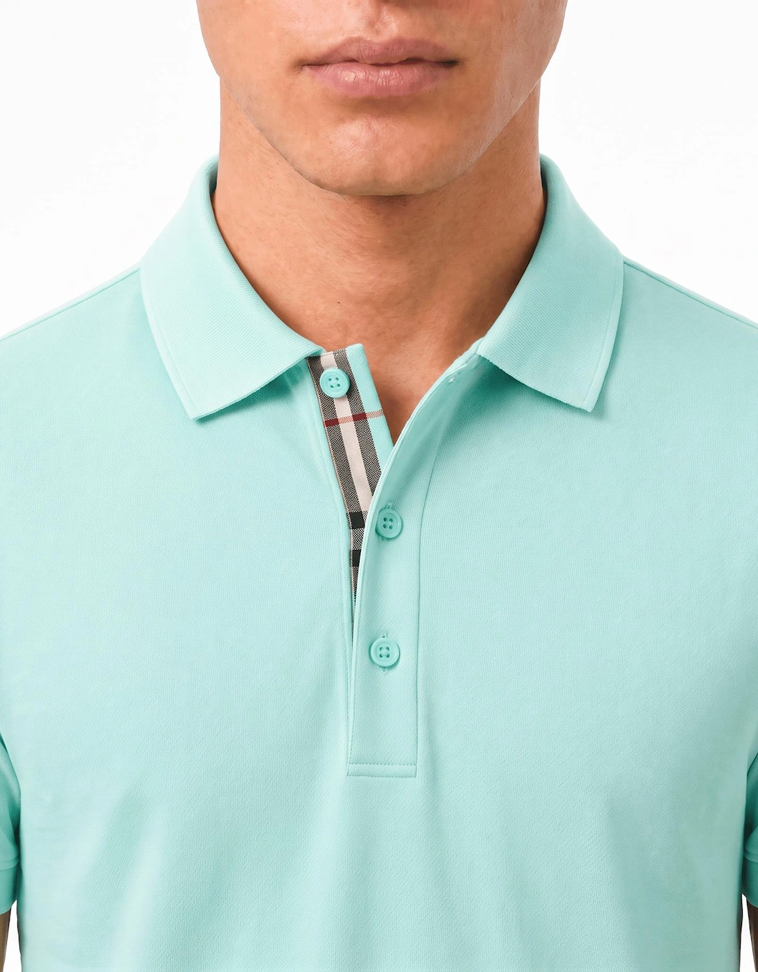 Burberry 'Hartford' Check Placket Polo Summer Mint