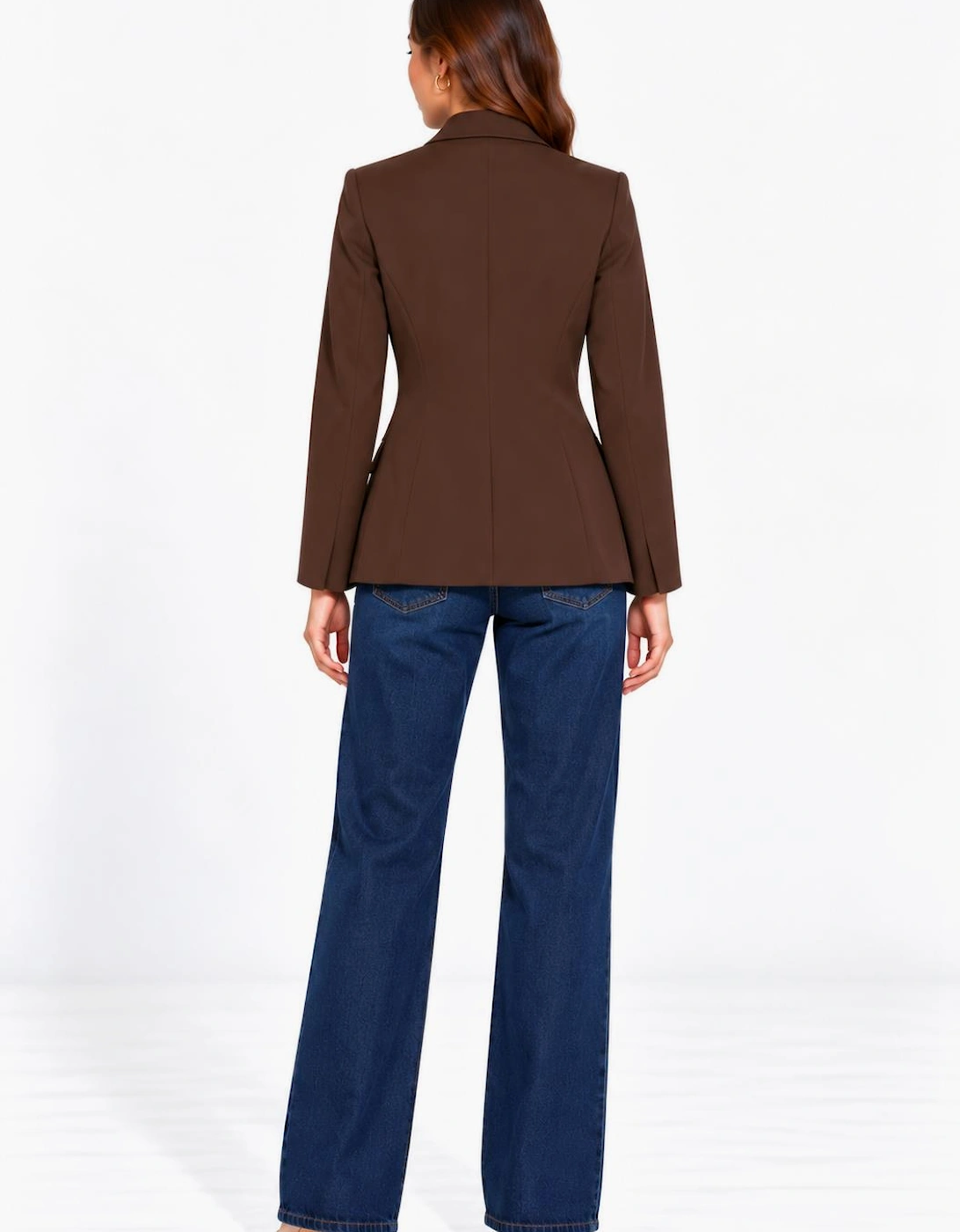 Brown Fashion Tailoring Gold Button Blazer