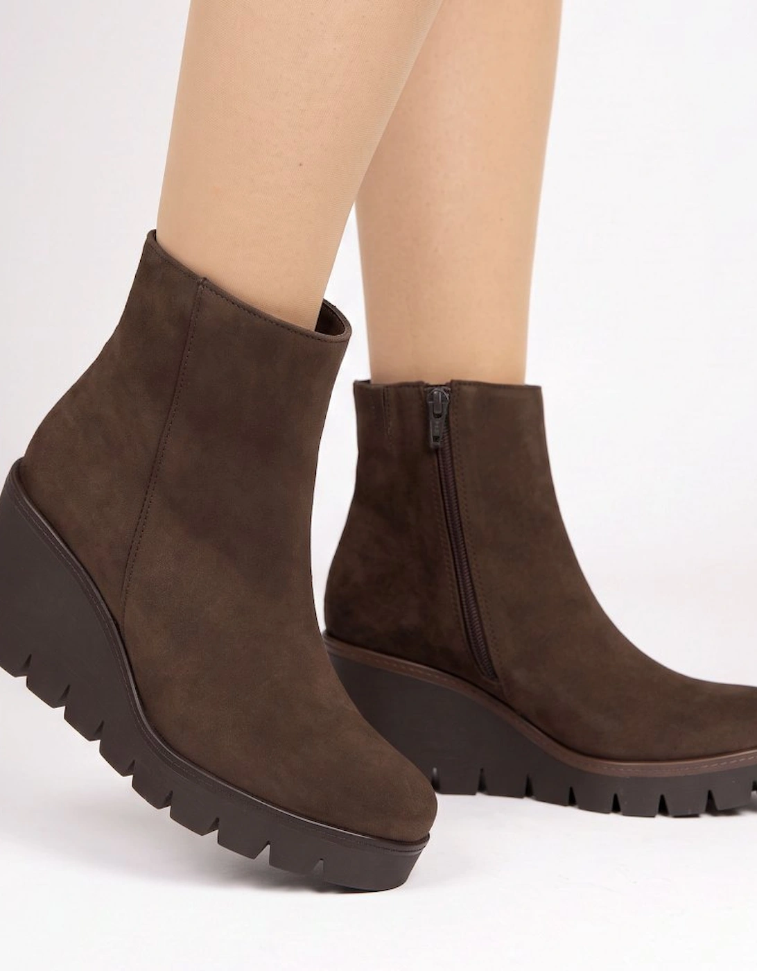 Utopia Womens Wedge Heel Ankle Boots