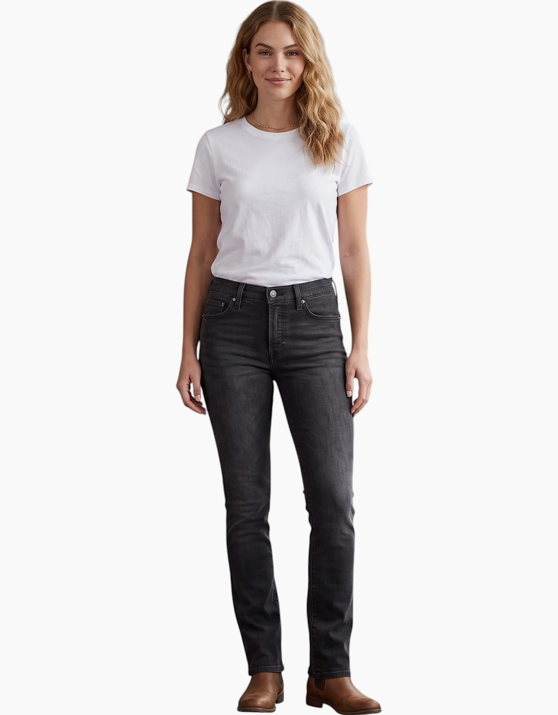 LEVIS Womens Denim Jeans Super Siknny Mini Boot Bottom