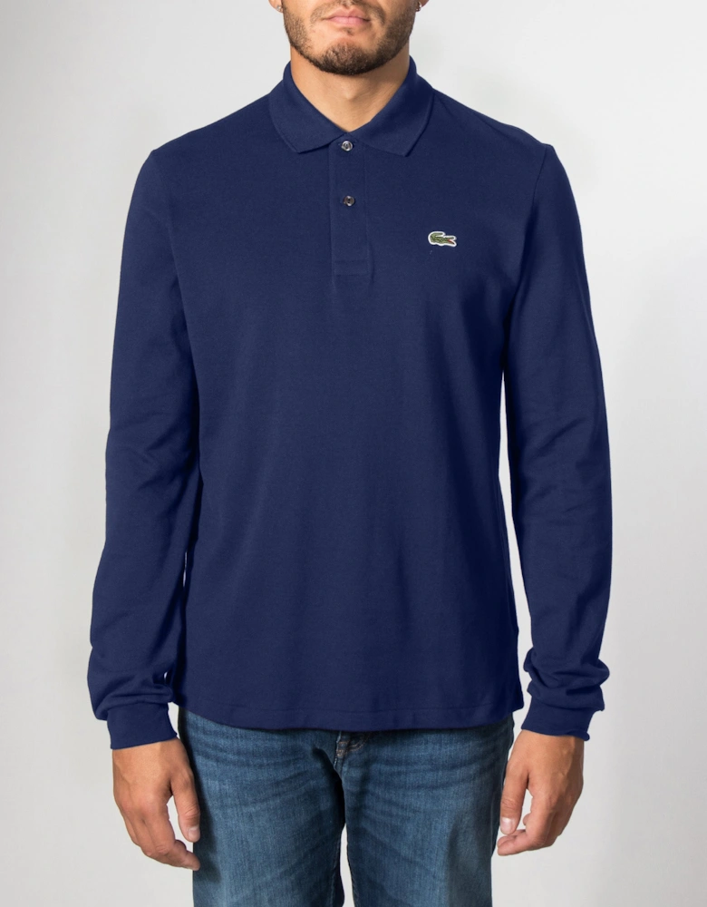 Long Sleeve Croc Logo Polo Shirt