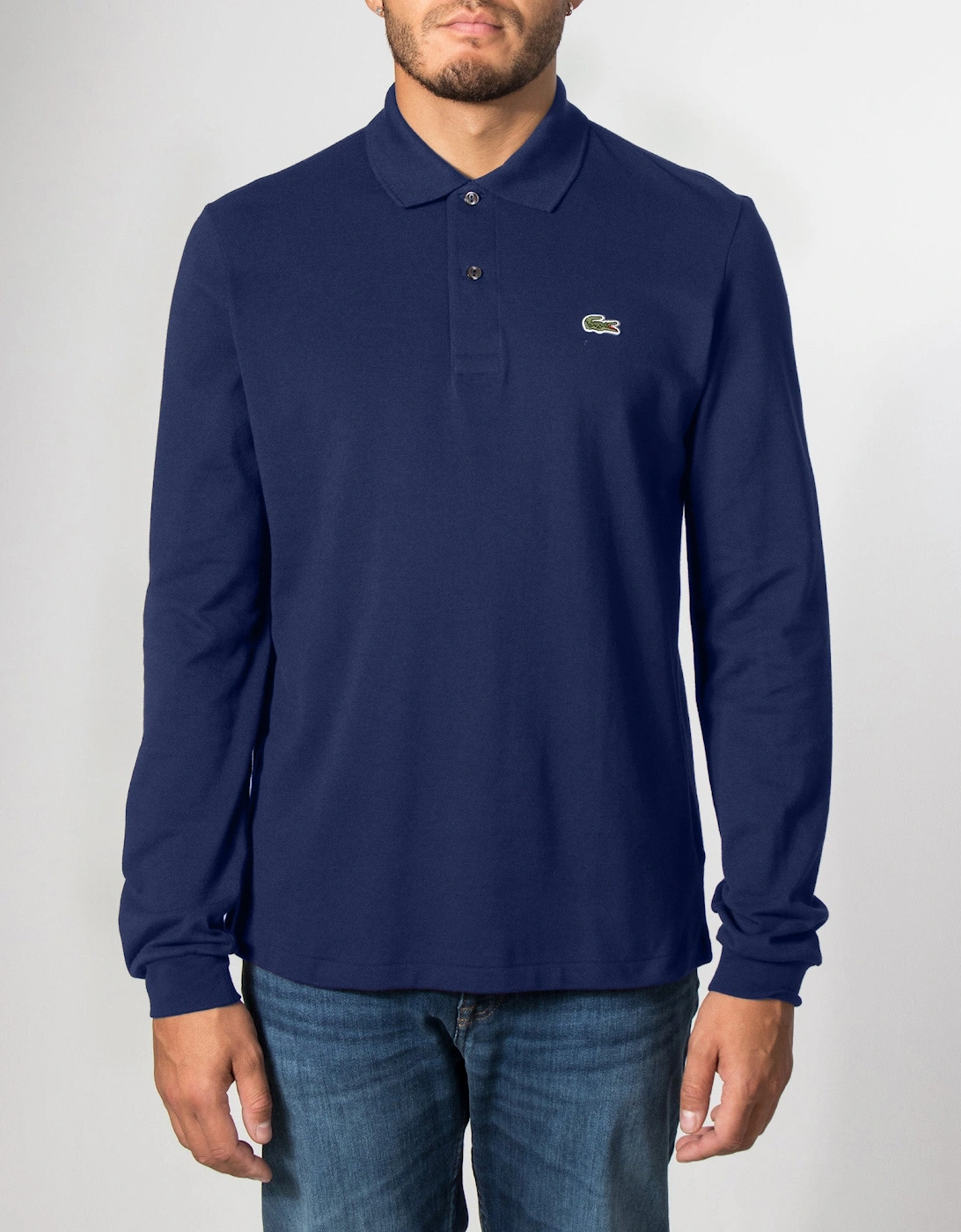 Long Sleeve Croc Logo Polo Shirt