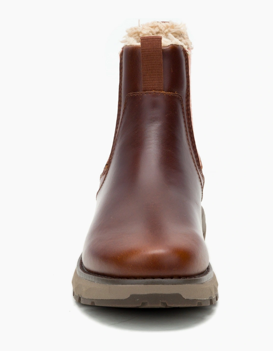 Fandom Chelsea Fur Waterproof P312608 Womens Cashew Leather Boots