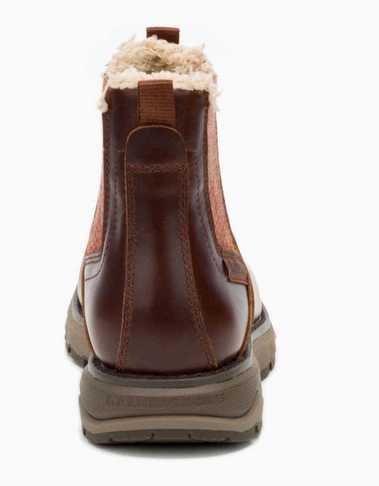 Fandom Chelsea Fur Waterproof P312608 Womens Cashew Leather Boots
