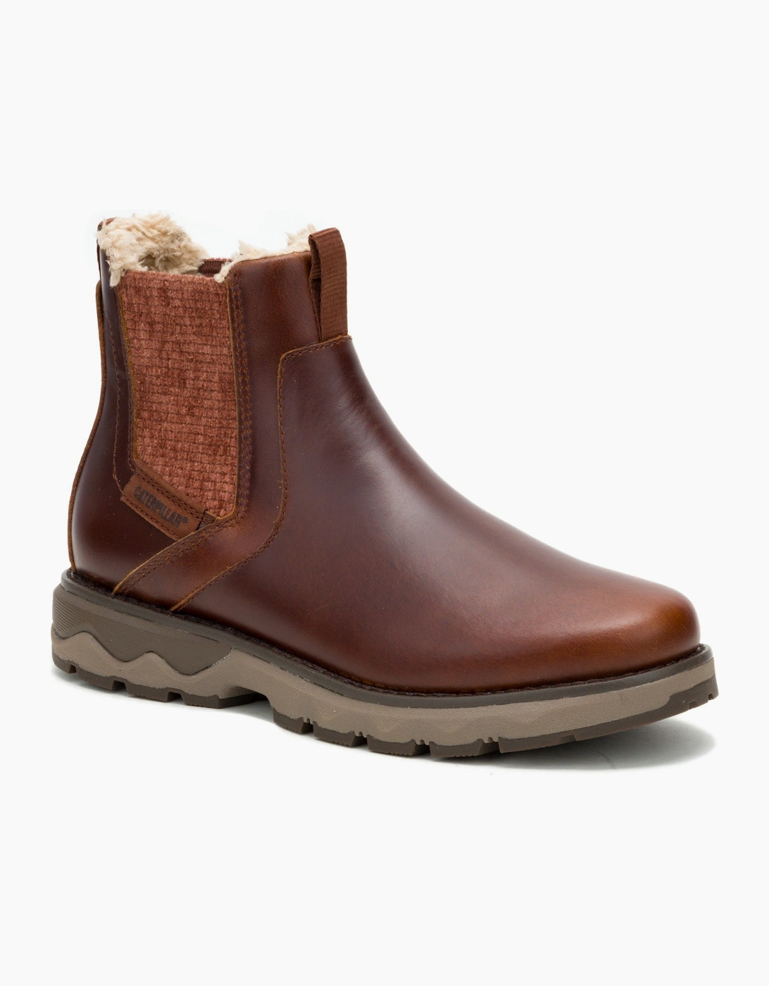 Fandom Chelsea Fur Waterproof P312608 Womens Cashew Leather Boots