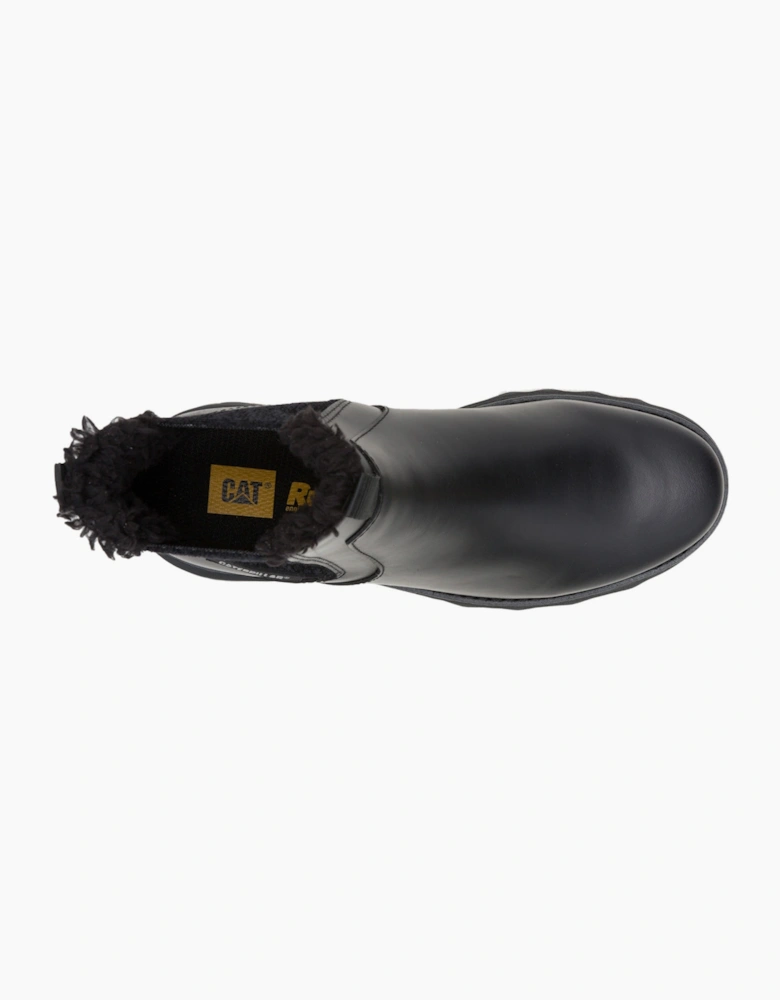 Fandom Chelsea Fur Waterproof P312607 Womens Black Leather Boots