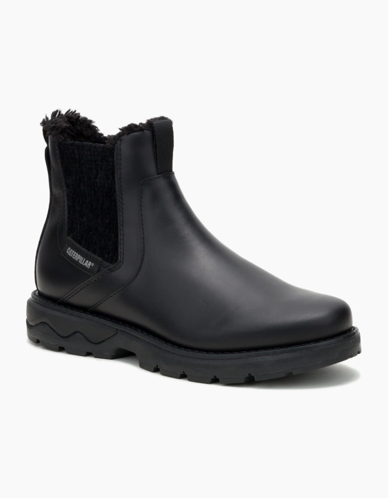 Fandom Chelsea Fur Waterproof P312607 Womens Black Leather Boots
