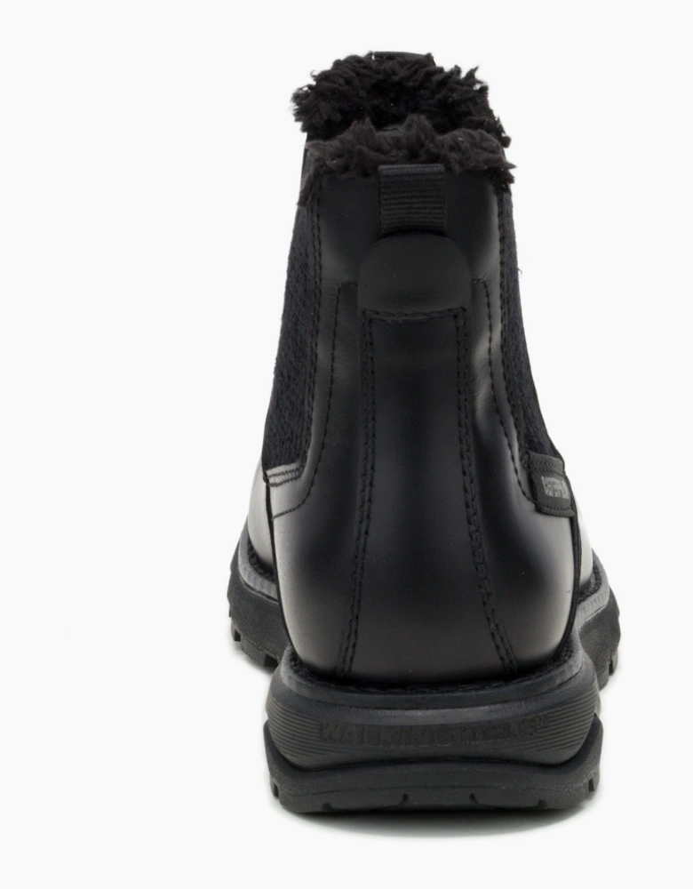 Fandom Chelsea Fur Waterproof P312607 Womens Black Leather Boots