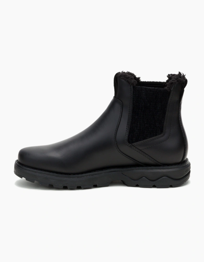 Fandom Chelsea Fur Waterproof P312607 Womens Black Leather Boots