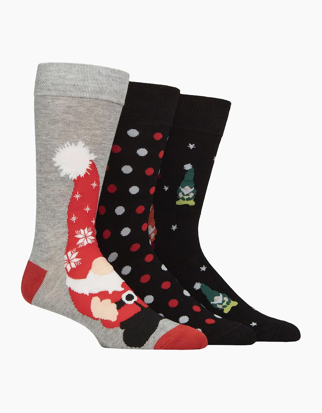 Lazy Panda Mens Bamboo Patterned Christmas 3 Pack Socks GREY