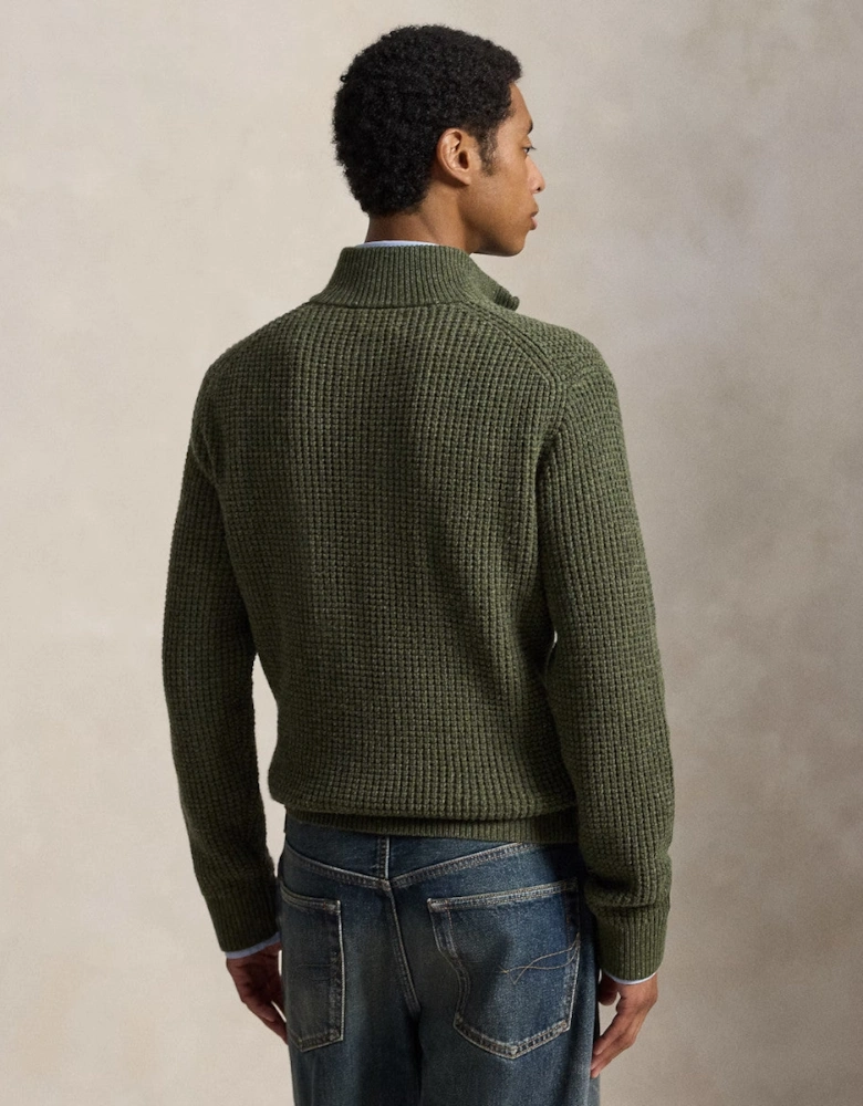 Polo Ralph Lauren Half Zip Sweater 004 Olive Shrub Heather