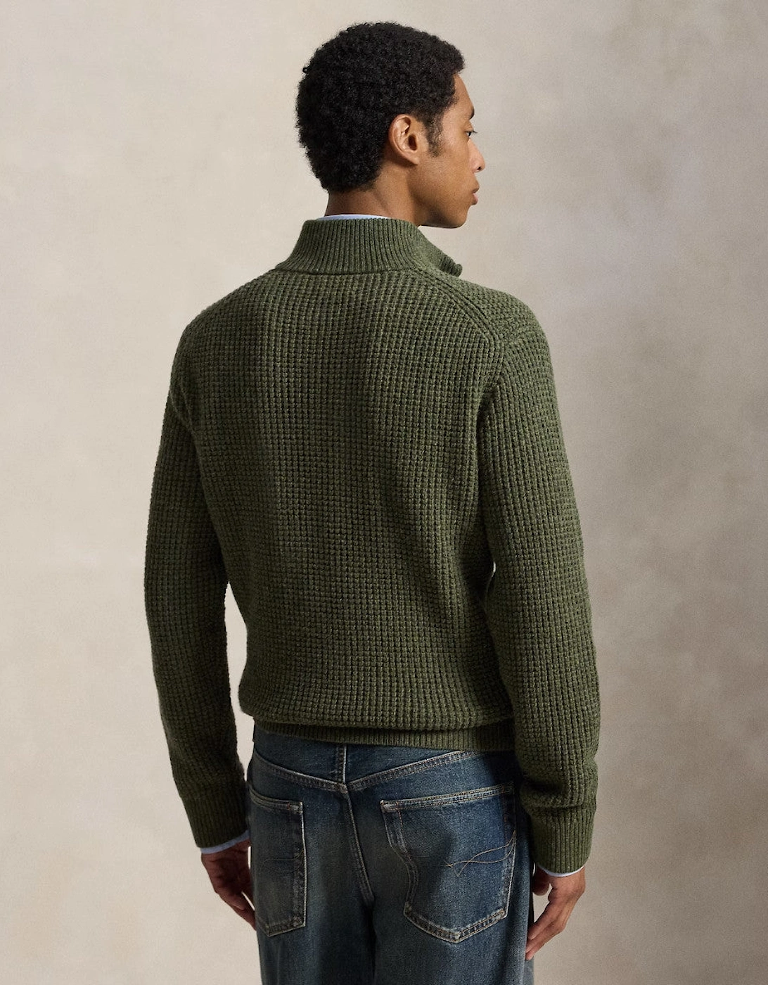 Polo Ralph Lauren Half Zip Sweater 004 Olive Shrub Heather