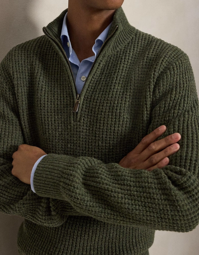 Polo Ralph Lauren Half Zip Sweater 004 Olive Shrub Heather
