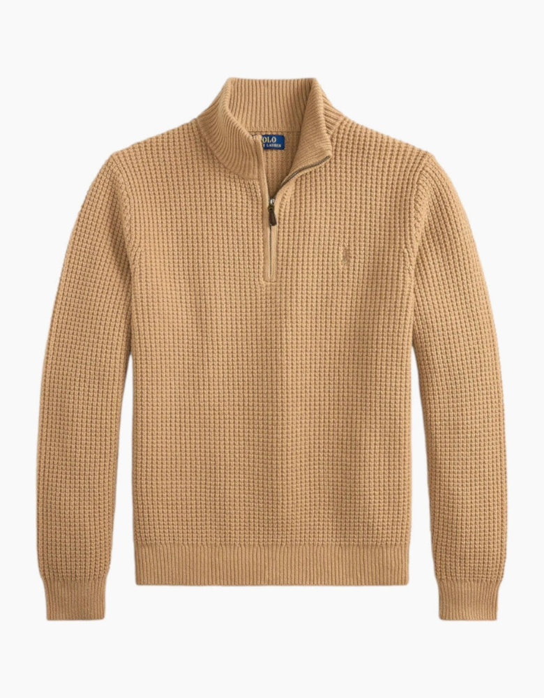 Polo Ralph Lauren Half Zip Sweater 002 New Camel Melange