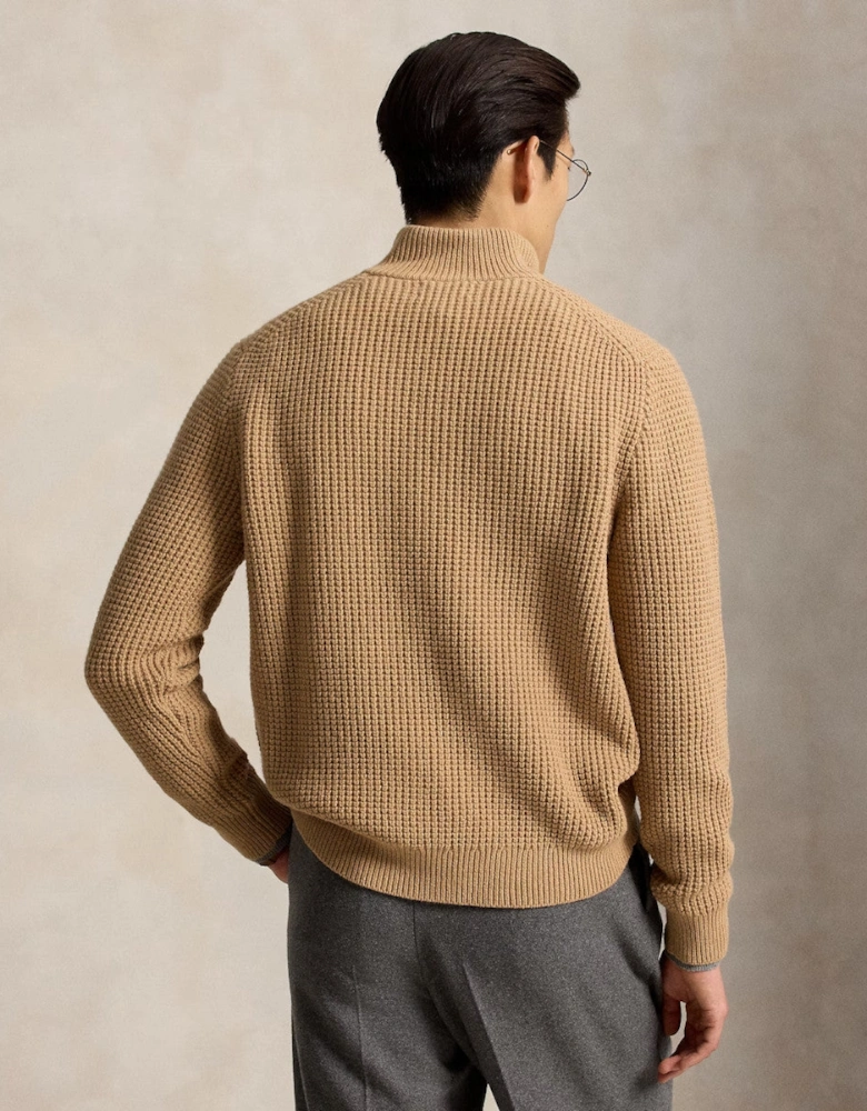 Polo Ralph Lauren Half Zip Sweater 002 New Camel Melange