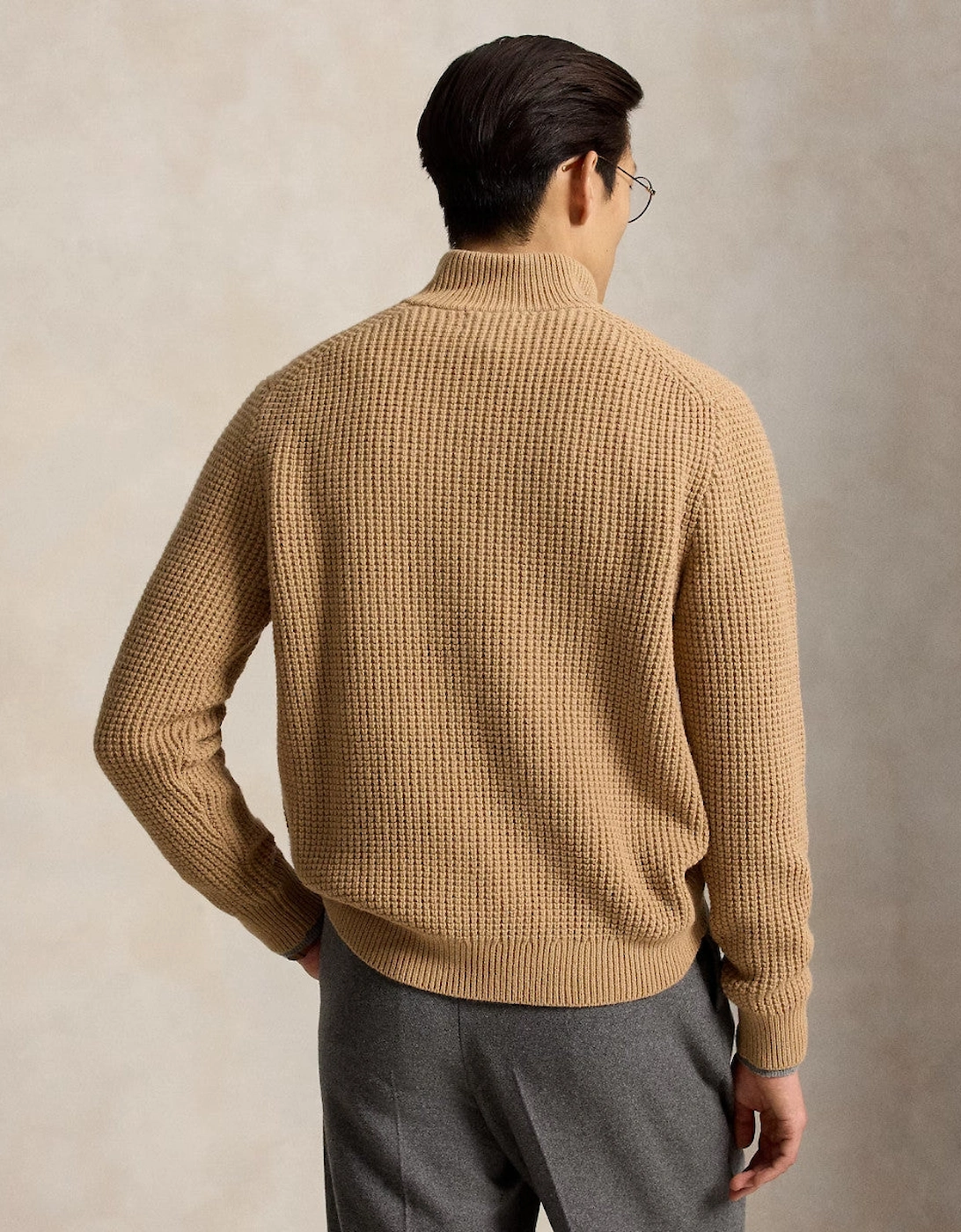 Polo Ralph Lauren Half Zip Sweater 002 New Camel Melange