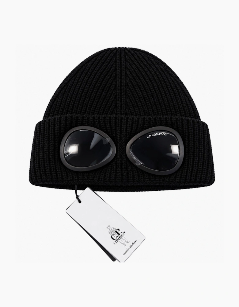 CP COMPANY GOGGLE HAT IN BLACK CQX007