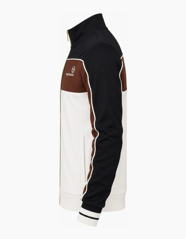 Sergio Tacchini Spiga Track Top Jacket Black/Potting Soil/Gardenia
