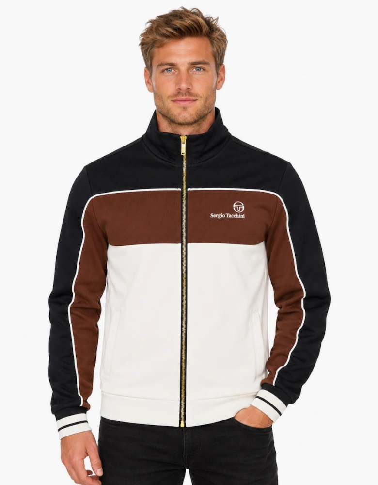 Sergio Tacchini Spiga Track Top Jacket Black/Potting Soil/Gardenia
