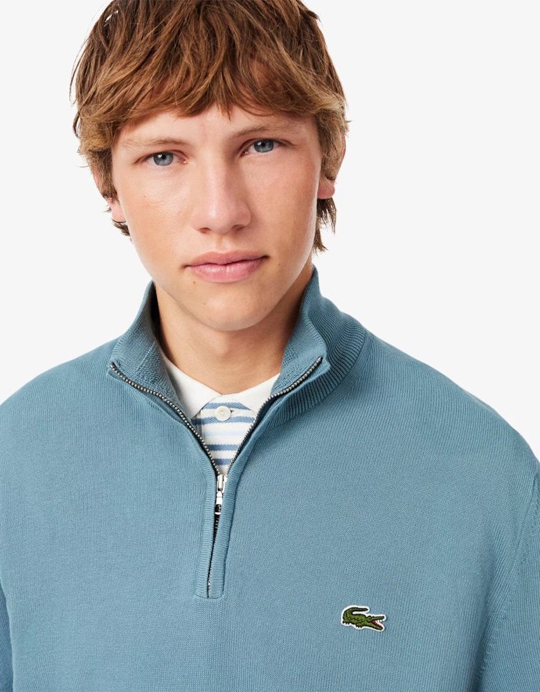Lacoste AH1980 Quarter Zip Cotton Knit