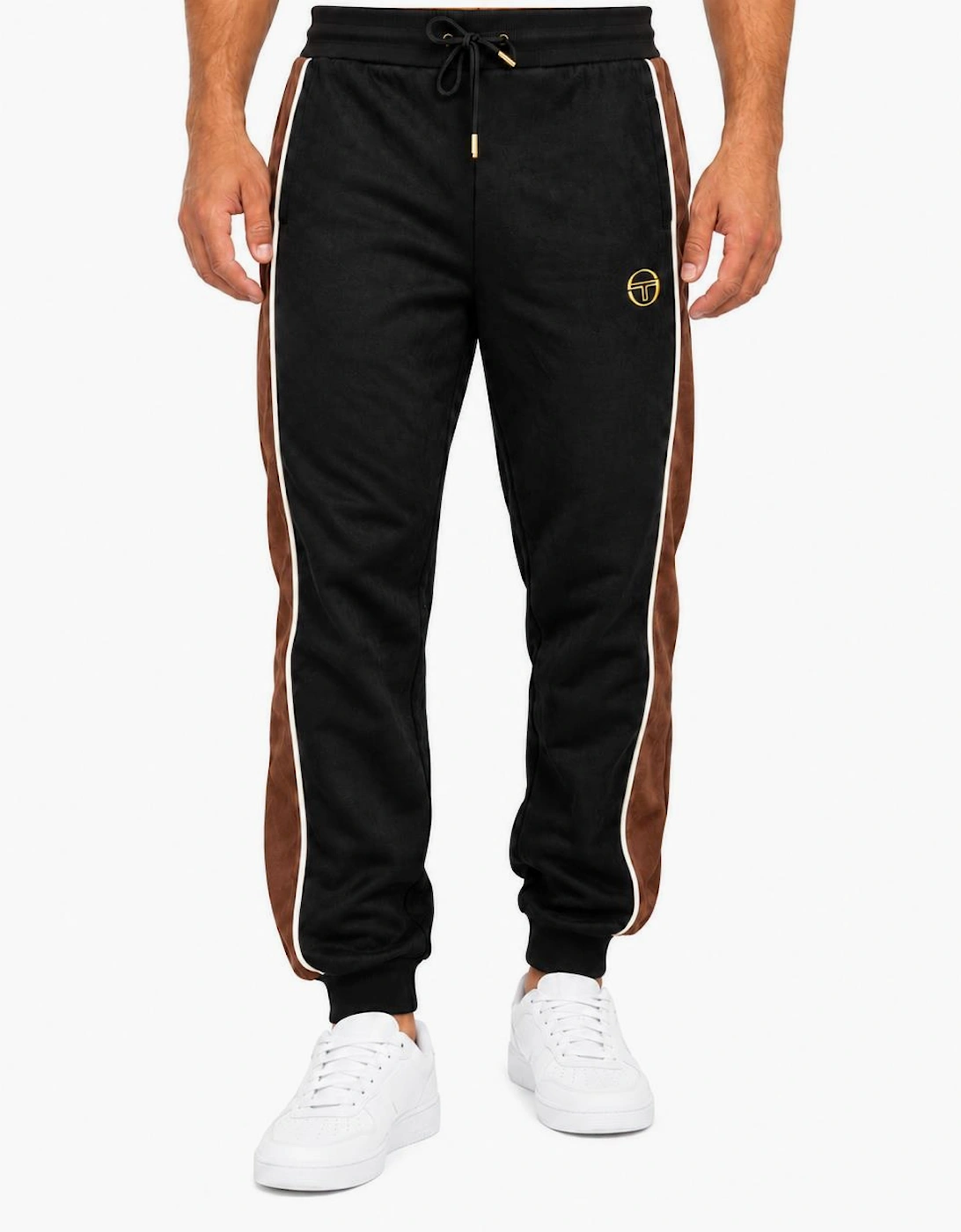 Sergio Tacchini Contrast Suede Track Pant Joggers Black/Potting Soil/Gardenia