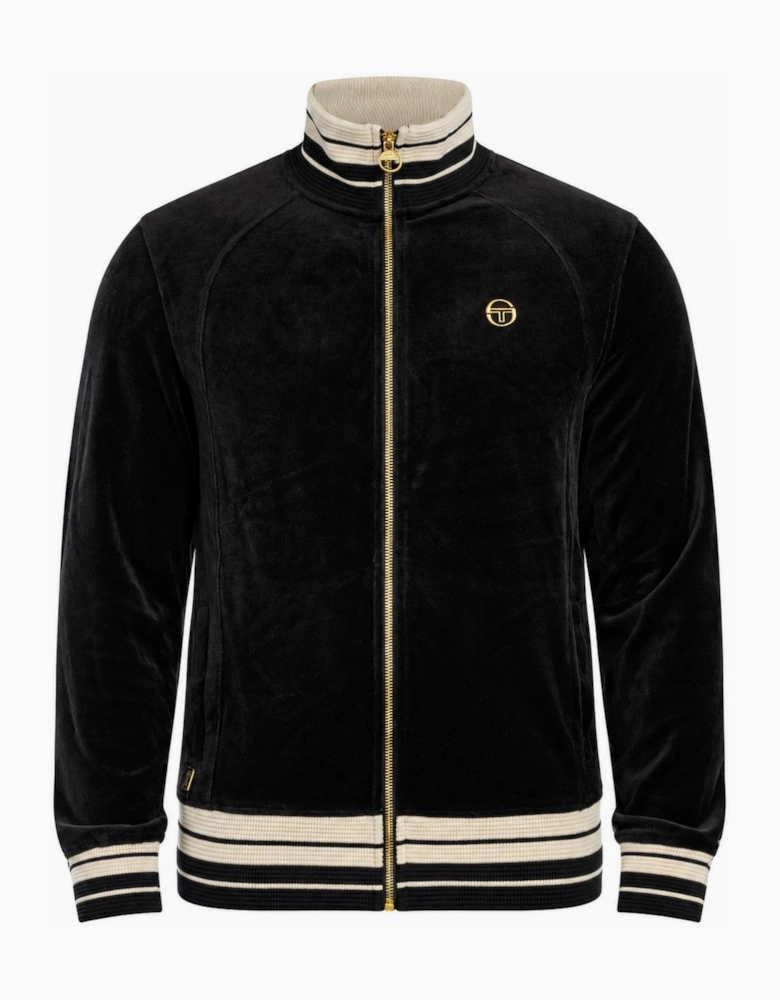 Sergio Tacchini Lazzari Velour Track Top Jacket Black