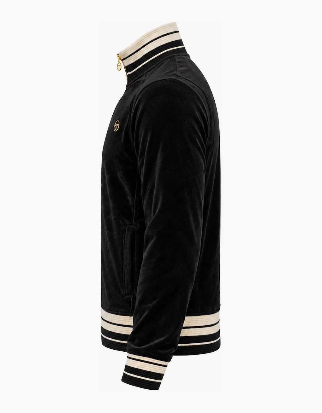 Sergio Tacchini Lazzari Velour Track Top Jacket Black