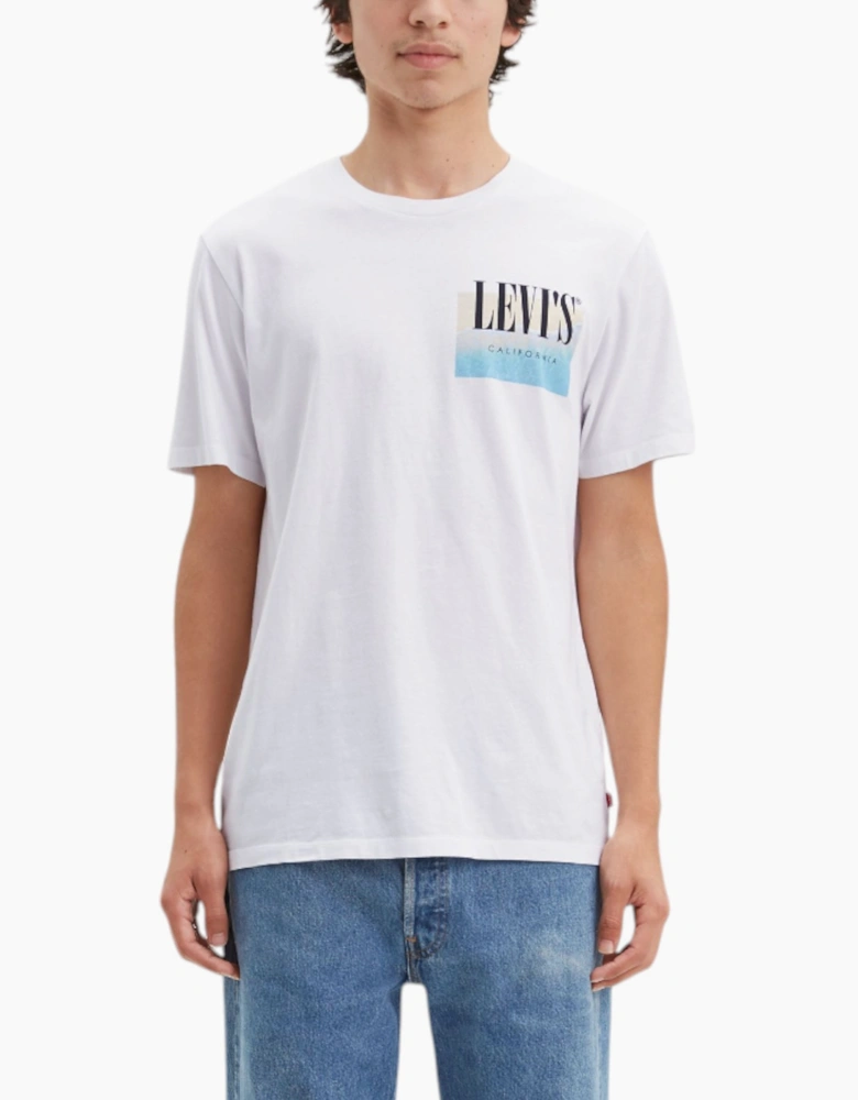 Levis Mens T Shirt Casual Cotton Summer Graphic T Shirt Crew Neck Pullover White