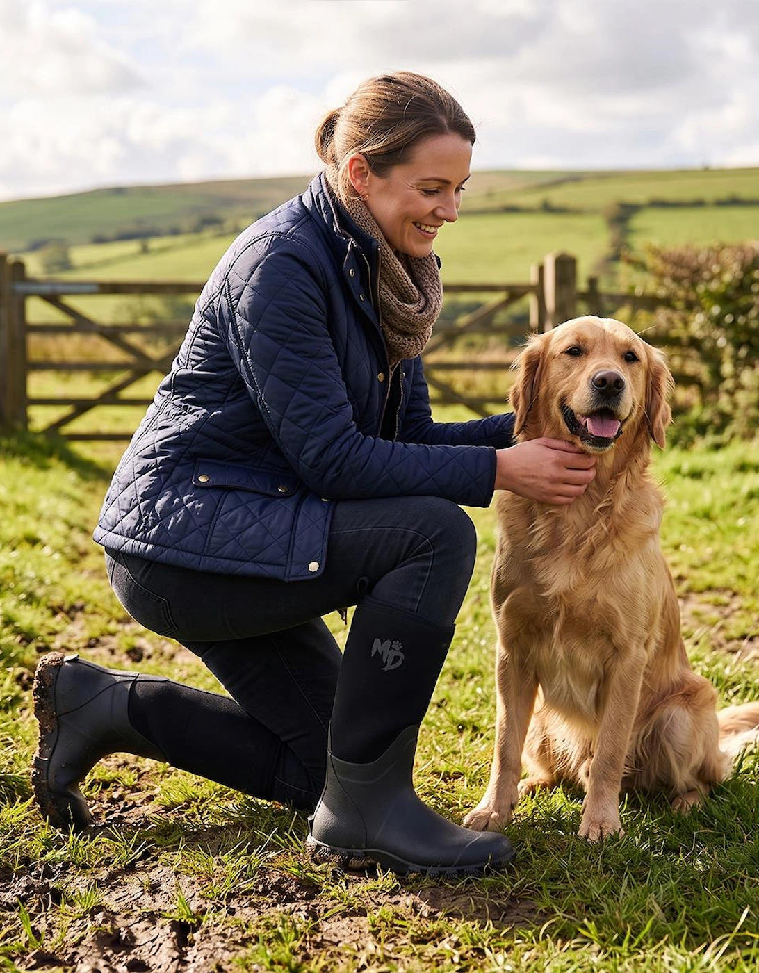 Mud Dogs RUTLAND MID Unisex Neoprene Wellies Black
