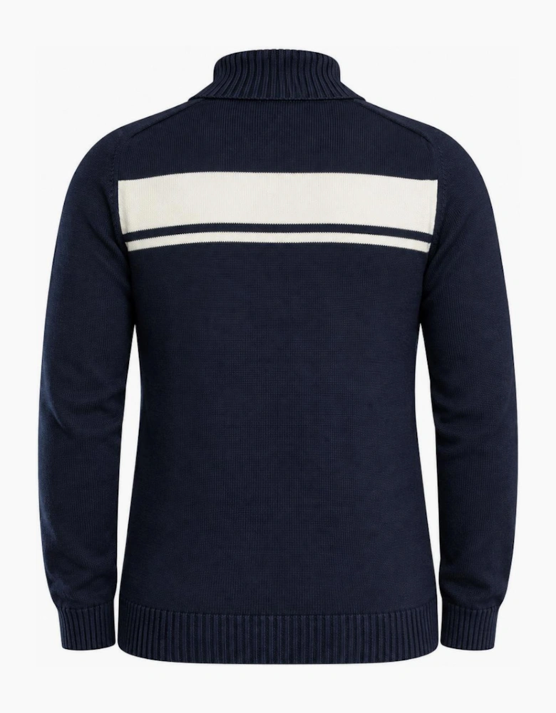 Sergio Tacchini Damarindo Knitted Turtle Neck Jumper Maritime Blue/Gardenia