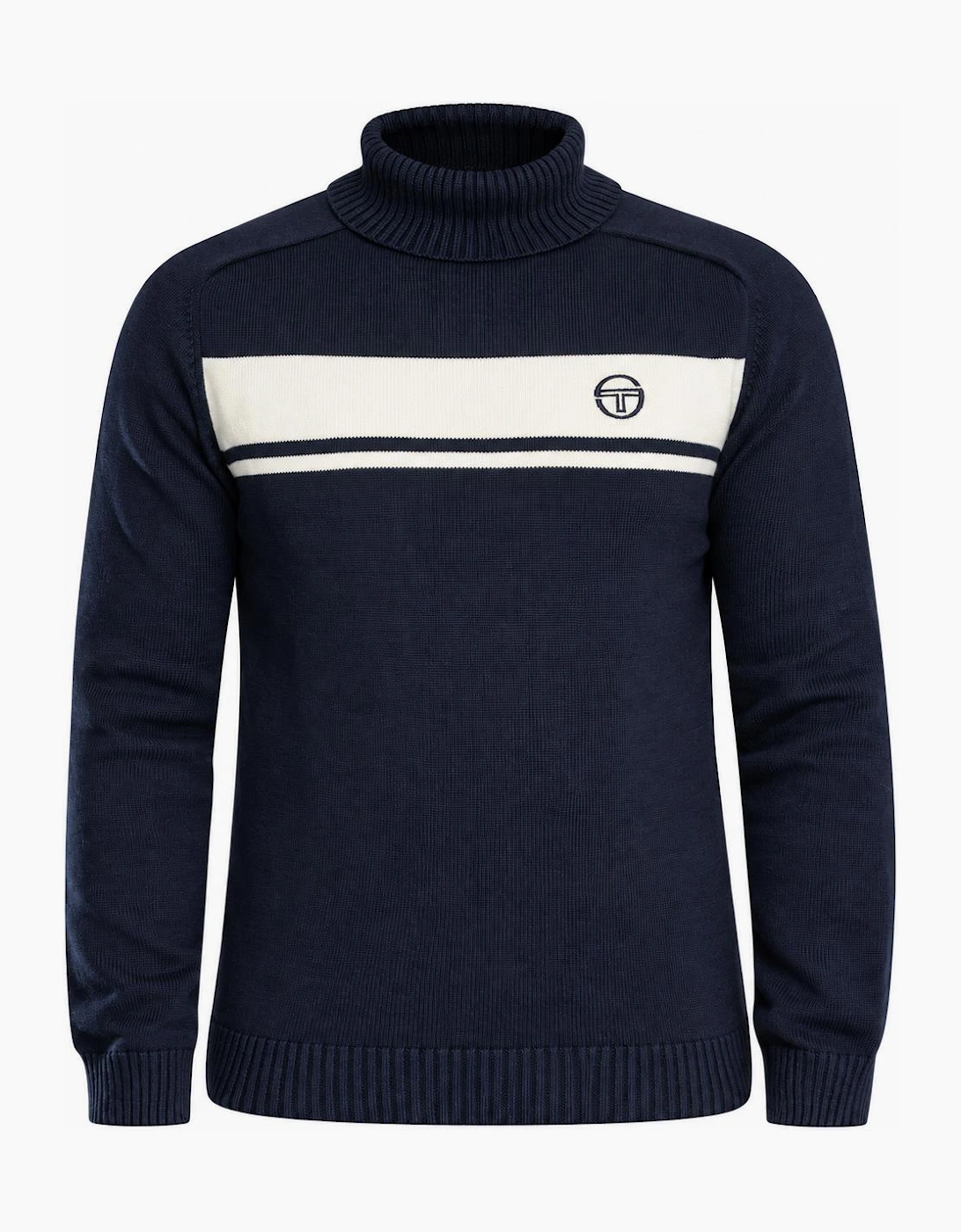 Sergio Tacchini Damarindo Knitted Turtle Neck Jumper Maritime Blue/Gardenia