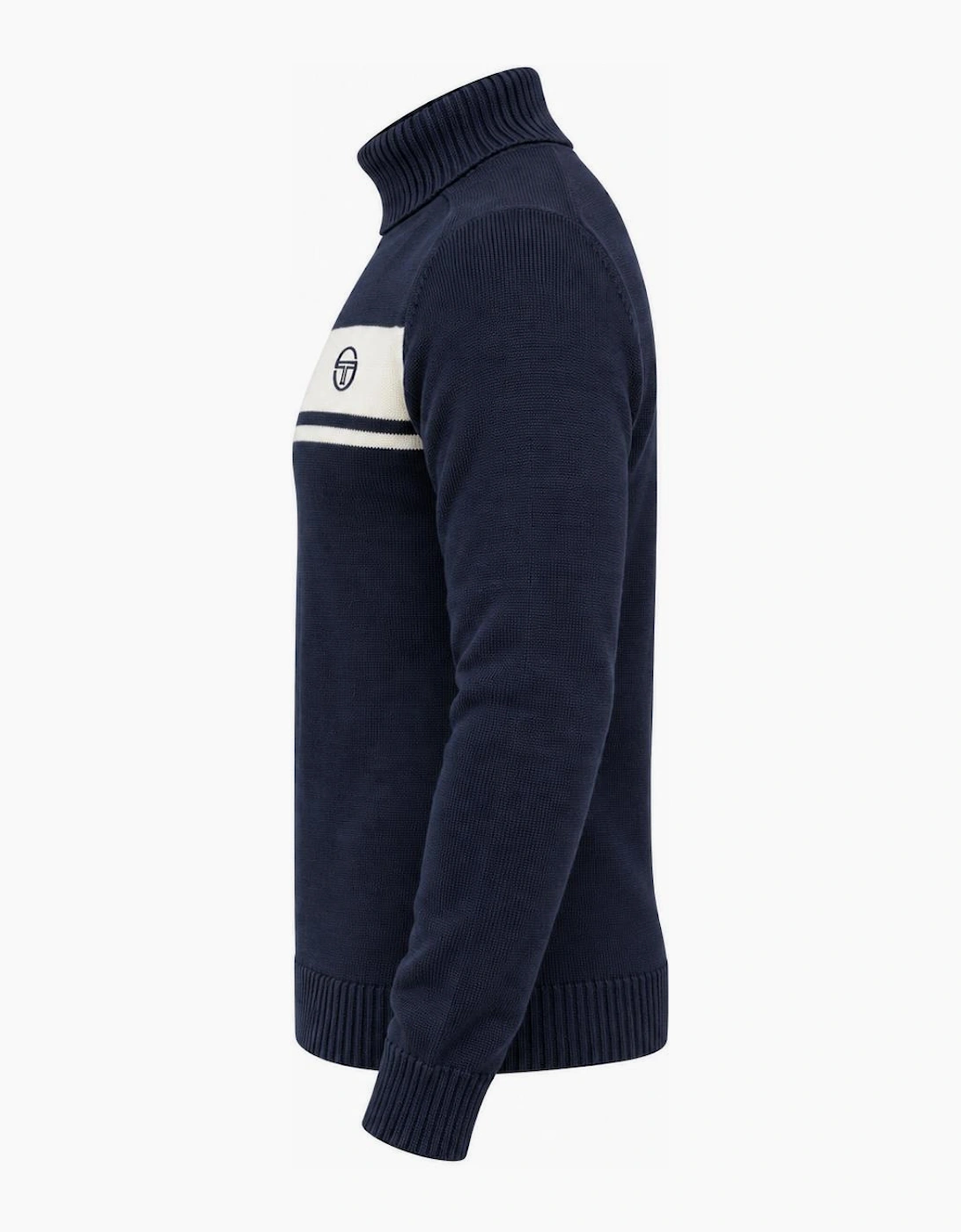 Sergio Tacchini Damarindo Knitted Turtle Neck Jumper Maritime Blue/Gardenia