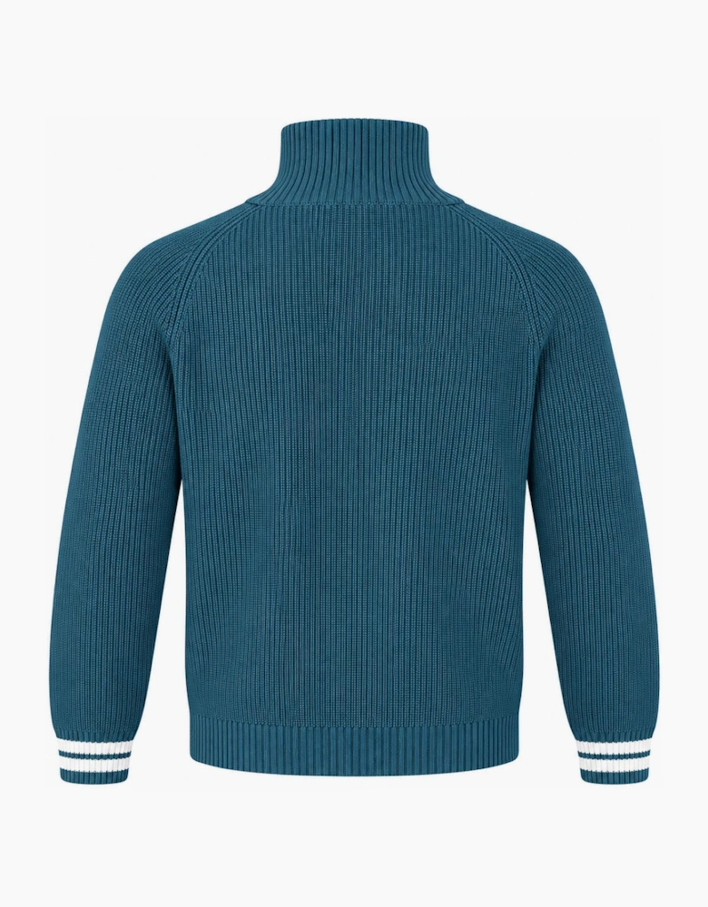 Sergio Tacchini Toledo 1/4 Zip Knitted Jumper Deep Teal/Gardenia
